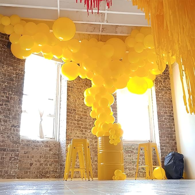 PartyWoo Mustard Yellow Balloons 127pcs Different Sizes of 36 18 12 10 5 Inch Yellow Fall Balloon Arch Kit for Birthday Engagement Baby Shower Bee Sunflower Little Cutie Party Decorations Yellow-Y10
