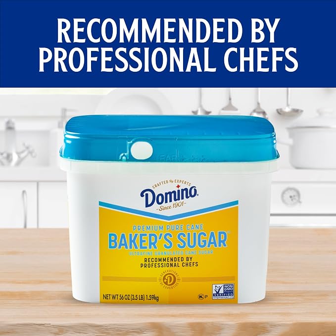 Domino® Pure Cane Ultrafine Granulated Baker's Sugar™, 3.5 lb Easy Baking Tub (Pack of 2) - Includes Bonus Recipe Card