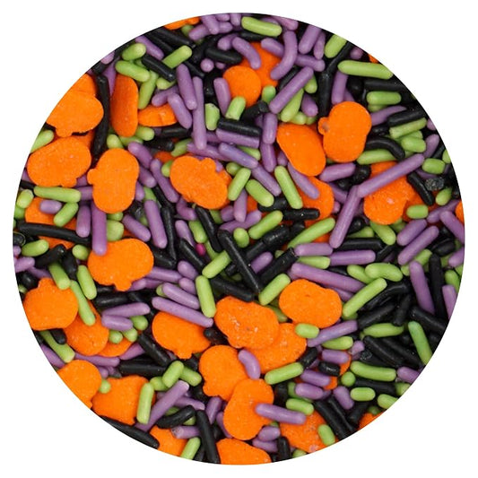 Pumpkins & Green, Purple and Black Sprinkles Mix 4.4 oz, Halloween Sprinkles For Cake Decorating, Baking, Ice Cream & More, The Hampton Candy Company
