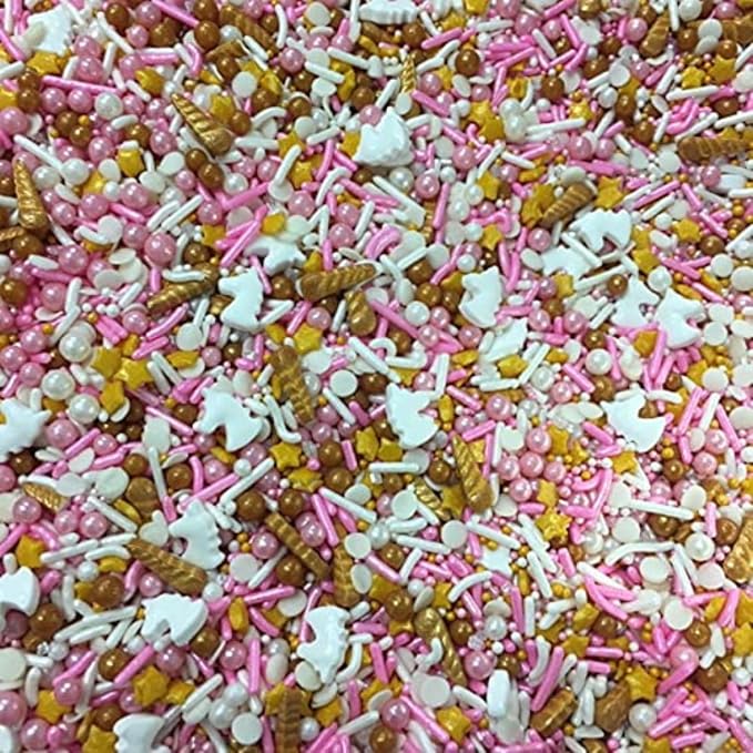 COOL MOM SPRINKLES Girl Birthday Sprinkles (4 oz.) – Themed Sprinkles for Decorating Birthday Cakes, Cupcakes, Cookies & Desserts – Mixed in the USA/Gluten-Free (Pink Unicorn)