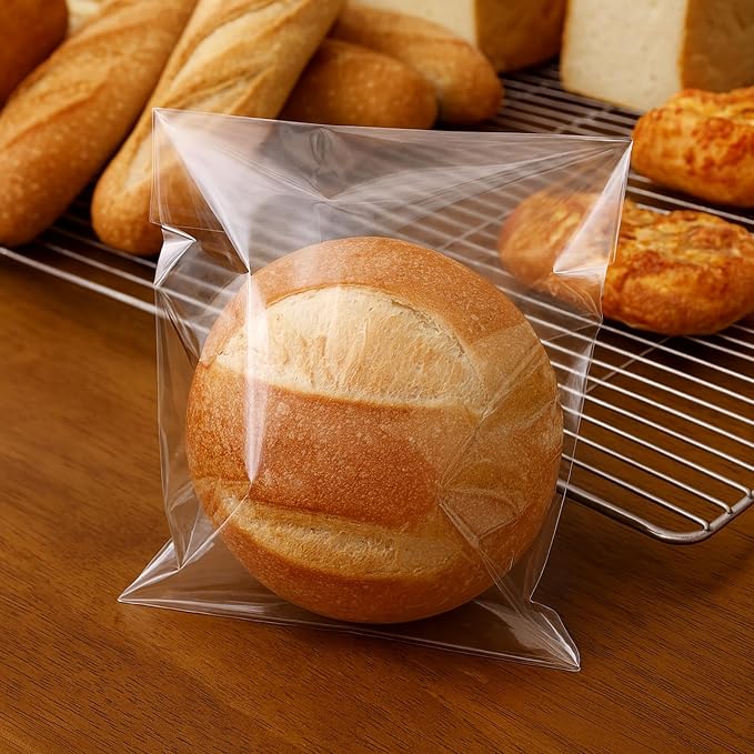 Morepack Self Sealing Cellophane Bags,7x10 Inches 200 Pcs Clear Resealable Cellophane Bags for Packaging Cookies, Favors and Products