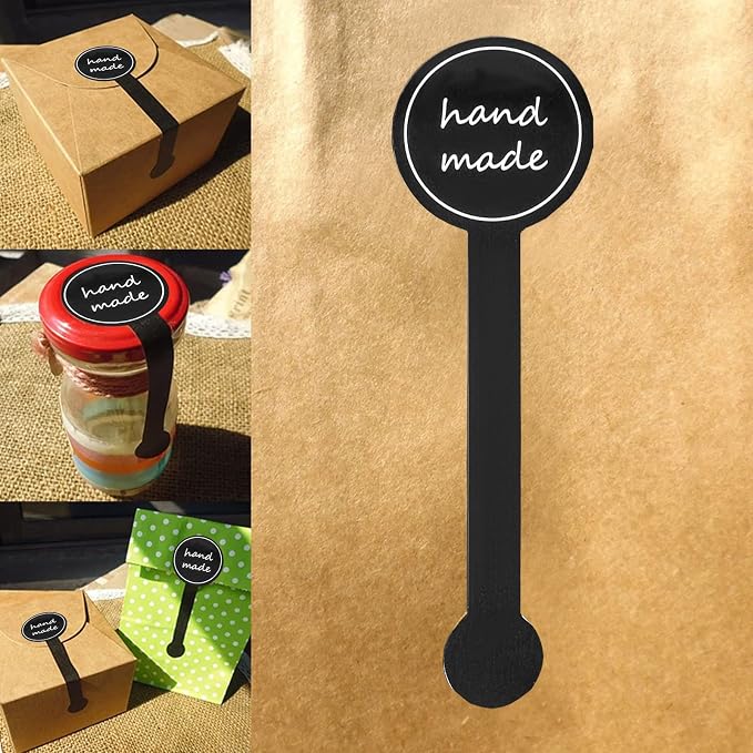 300Pcs Seal Stickers for Food Baking Sealing Stickers Labels for Baked Goods Long Pastry Cake Box Seal Sticker Labels for Cookie Bakery Sticker for Packaging Adhesive Dessert Cup Label for Jars