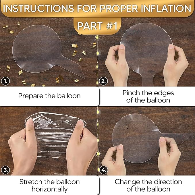 LED Light Up Balloons 10 Pack – 20" Transparent Glow Balloons Light Up with LED String Lights & Switch, Easy Air or Helium Use for Special Events, Weddings, Party Decorations & Festive Nights