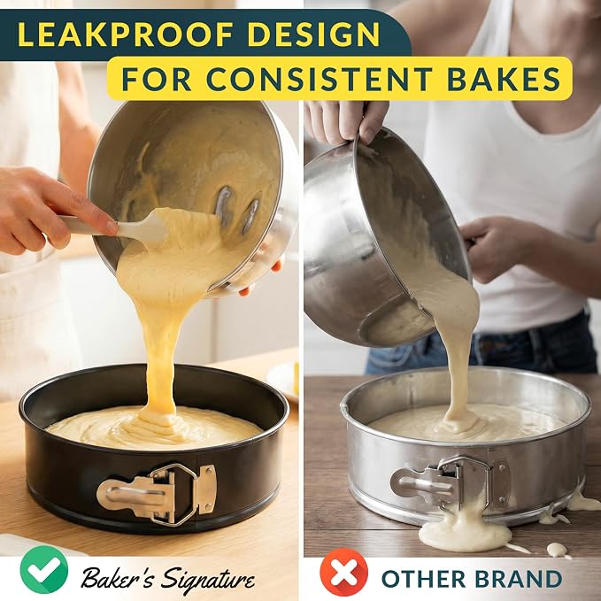 Cheesecake Pan 9 Inch Carbon Steel With Removable Bottom – Leakproof Design, Nonstick Coating Springform Pan – Durable Cake Mold With Secure Latch, Even Heat Cheese Cake Pans For Baking