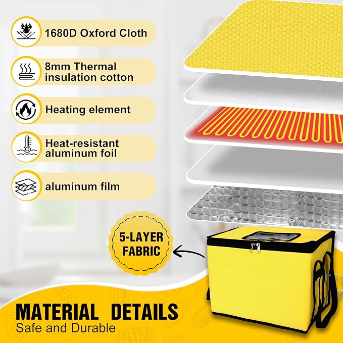 Dough Proofing Box Heated, 30L Foldable Bread Proofer with Temperature & Timer Controller Yogurt Fermentation Proofer Making Bread, Yogurt, Natto and Handmade Soap