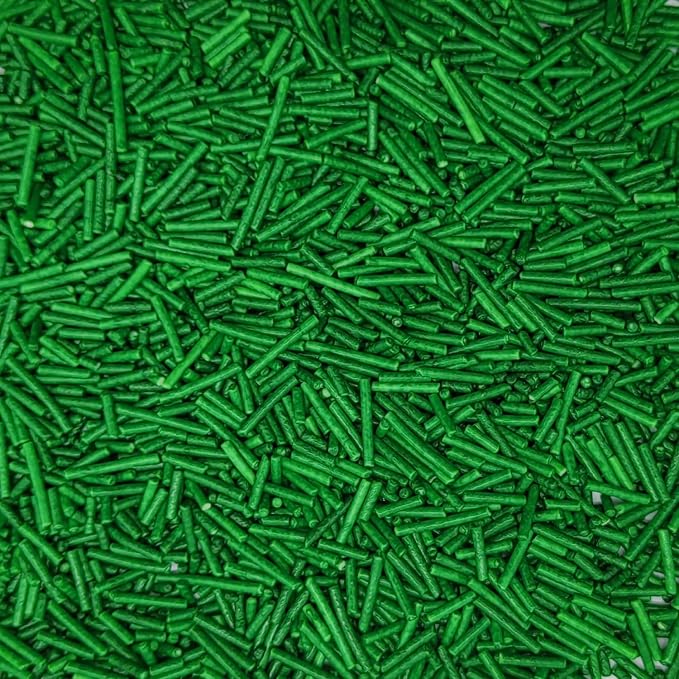 Green Jimmy Sprinkles Edible Mix Size Jimmies Cake Decorations Soft Jimmies for Topping Ice Cream, Cookies, Cakes, Wedding Party, Valentine Christmas Supplies 3OZ