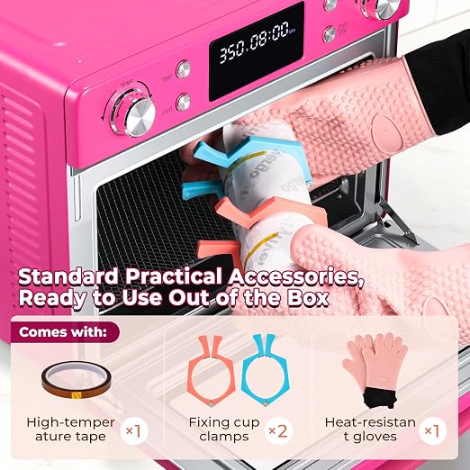 30L/32Qt Sublimation Oven - for 40oz Tumblers | 1700W 450℉ 360° Turbo Convection, Digital Control, Bulk Printing for 11oz Ceramic Mugs with Accessories