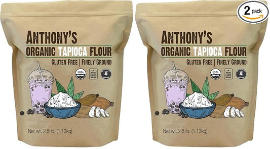 Anthony's Organic Tapioca Flour Starch, 2.5 lb, Gluten Free, Non GMO (Pack of 2)