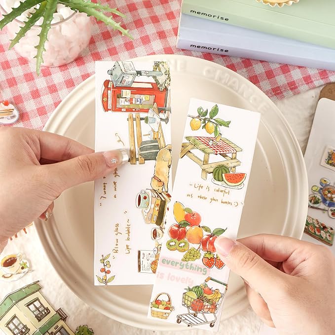 Afternoon Tea Series Sticker Scrapbooking Supplies for Junk Journal, 20 Sheets PET Stickers