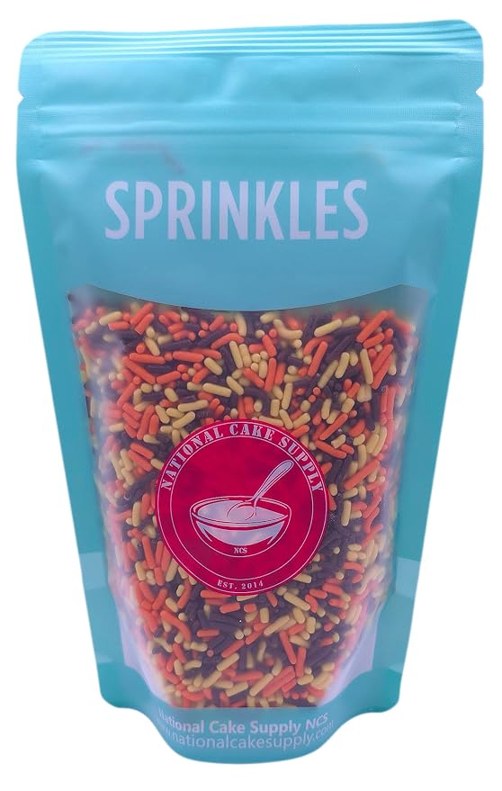 NCS Brown, Orange & Yellow Jimmies Edible Sprinkles – Cupcake, Cake & Cookie Decorations, 7 oz