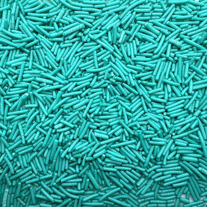 SE Si&Moos Teal Jimmies Sprinkles Teal Sprinkles for Cake Decorating Edible Crunchy Jimmies for Topping Ice Cream, Cookies, Cakes, Cupcakes, Dessert Decorating 3 OZ