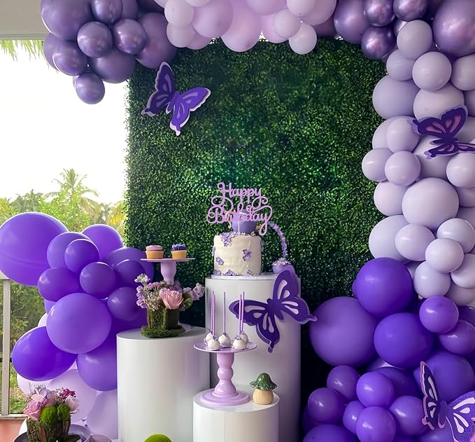 Happy Birthday Cake Topper - Purple Glitter Birthday Party Cake Decoration Supplies, Photo Booth Props