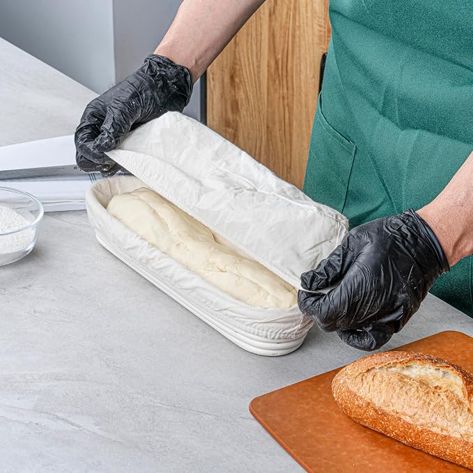 Restaurantware Bread Proofing Basket 13 Inch Long Oval Pack of 1 Rattan Dough Fermentation Basket With Cotton Liners, Oval Banneton Bread Rising Bowl For Home, Commercial, and Artisanal Baking