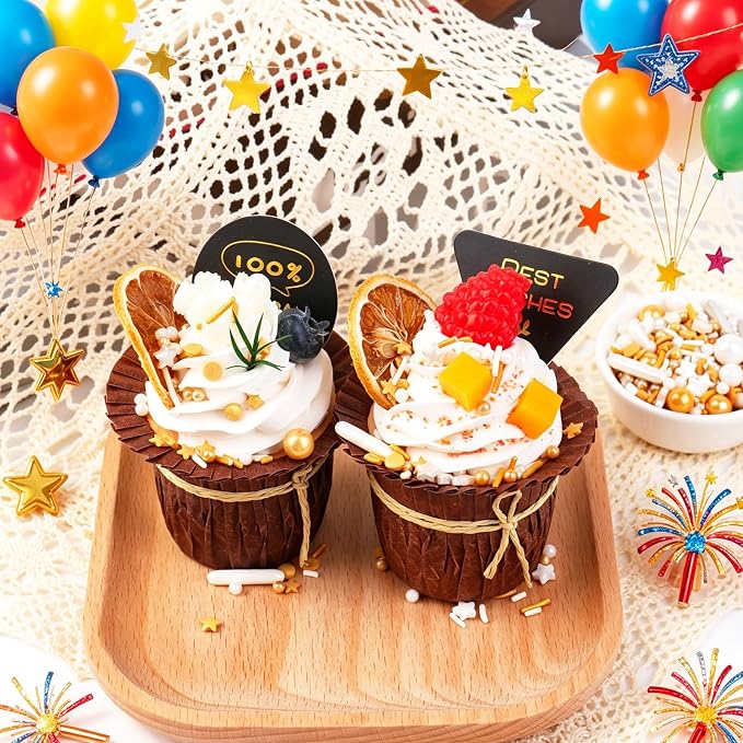 Gold and White Deluxe Sprinkles for Cake Decorating, Edible Sprinkles Mixed Sizes and Shapes Pearl and Star Sugar Metallic Sprinkles for Baking, Cookies, Ice Cream, Macarons and Cupcake Toppings