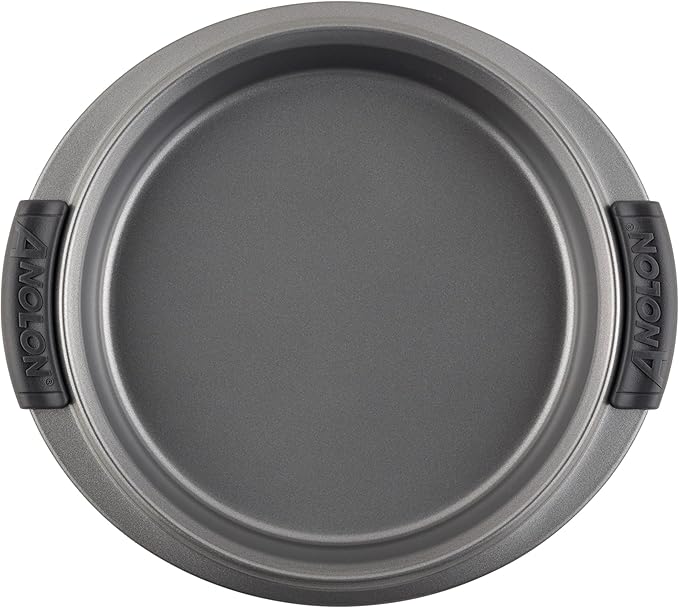 Anolon Advanced Nonstick Baking Pan/Nonstick Cake Pan, Round - 9 Inch, Gray, 1 Count (Pack of 2)