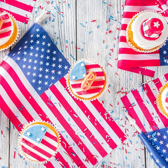 Twisweet Edible Patriotic Sprinkles for Cake Decorating, 4th of July Red White Blue Sprinkles Mix Baking Candy, Cupcake Topper Cookies Ice Cream Cake Decorations, Independence Day Birthday Festival Supplies (130g/4.58oz)