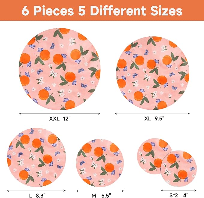 Bowl Covers Reusable Bread Proofing Bowl Covers Sourdough Bread Baking Accessories, Oranges