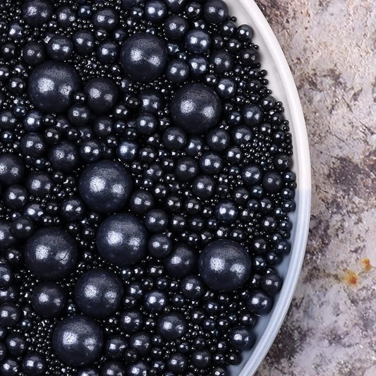 Black Sprinkles Edible Pearls Sugar Black Candy 4.2oz Idea Desserts Sprinkles Cake Decorations Cupcake Toppers Cookie Decorating Ice Cream Toppings Celebrations Shaker Jar Wedding