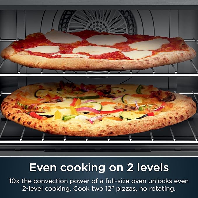Ninja Air Fryer & Toaster Oven | Prestige Smart XL Countertop Oven | Bakes up to 20 Cookies, Fits up to a 12lb Turkey | Pizza, Toast, Bake, Air Fry & Reheat | 1800 Watts | Stainless Steel | DT501 (Renewed)
