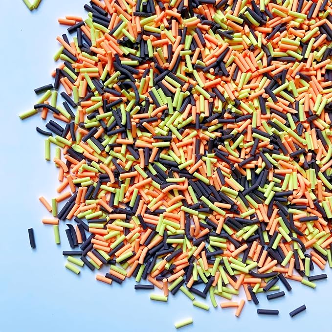 EHOPE 100G Fake Sprinkles Polymer Sprinkles Faux Sprinkles Resin Sprinkles Clay Sprinkles For Resin Fake Candy Sprinkles for Nail Art DIY Crafts Cake Phone Case (100G Long Coffee+Yellow)