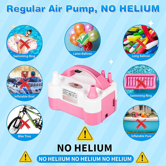 Nulink Electric Balloon Pump, Portable Electric Balloon Blower Machine Balloon Air Pump Dual Nozzle 110V 600W Balloon Inflator for Party Decorations