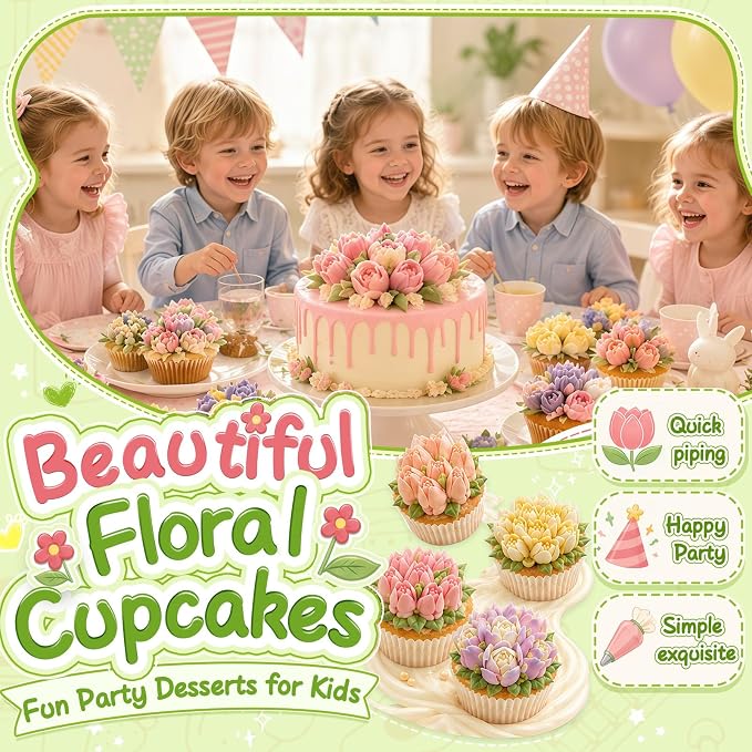 Suuker 27 Pieces Russian Piping Tips Set | 12 Icing Tips, 10 Pastry Baking Bags, 2 Leaf Piping Tips, 2 Couplers, 1 Silicone Bag