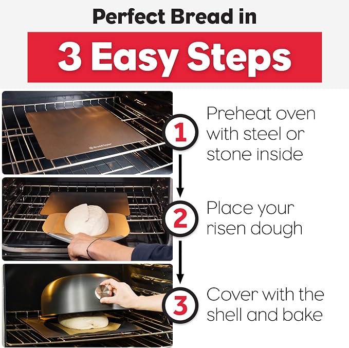 Brod & Taylor Ultralight Baking Shell for Sourdough Bread (Boule) – No Preheating Needed for Crispy Crust and Even Baking