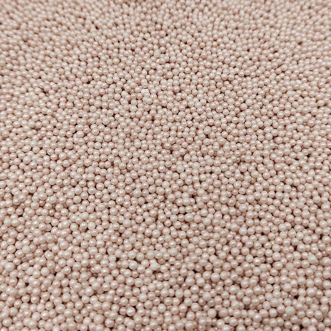 Homankit Rose Gold Nonpareils Sprinkles Edible Cookie Decorations Mini Pearls for Decorating Cake, Baking, Cupcake Toppers, Ice Cream, Donuts 3.88 Ounce
