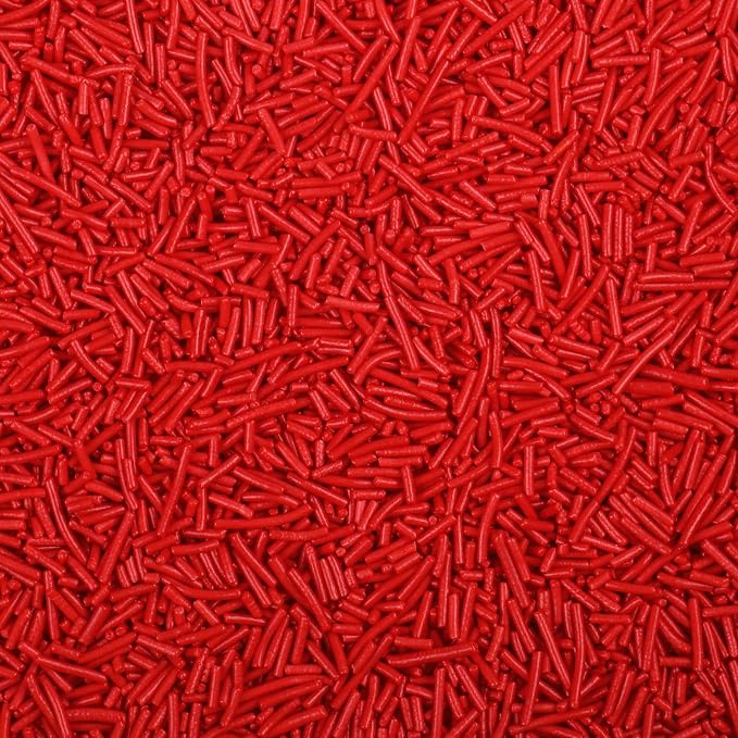 Red Sprinkles, Edible Red Jimmies Sprinkles for Baking Topping, Cupcakes, Cookies, Ice Cream & Cake Decorating, Christmas Party Valentines 4th of July Supplies