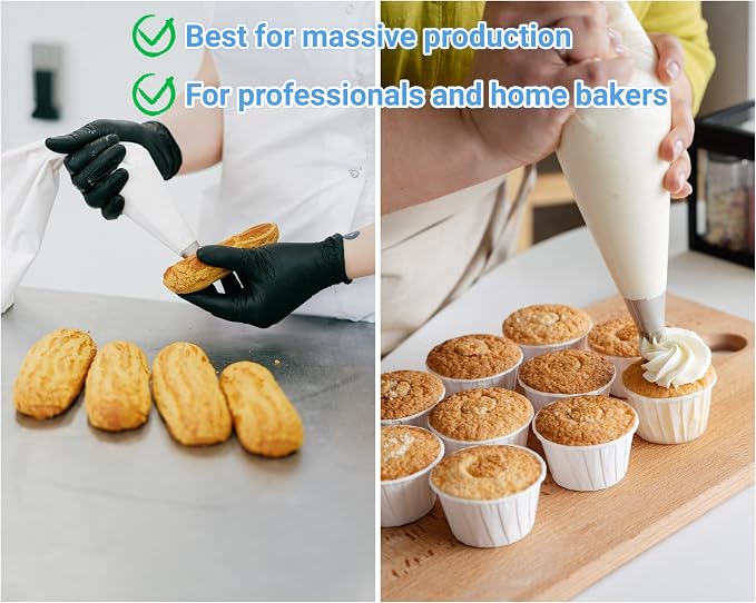 Extra Large Piping Bags 24 Inch - 50 Pack Disposable Pastry Bags - Thick Anti-Burst Pastry Icing Frosting Piping Bags For Decorating Cupcakes Cakes Cookies (Extra Large 24 Inch-50 Pack)