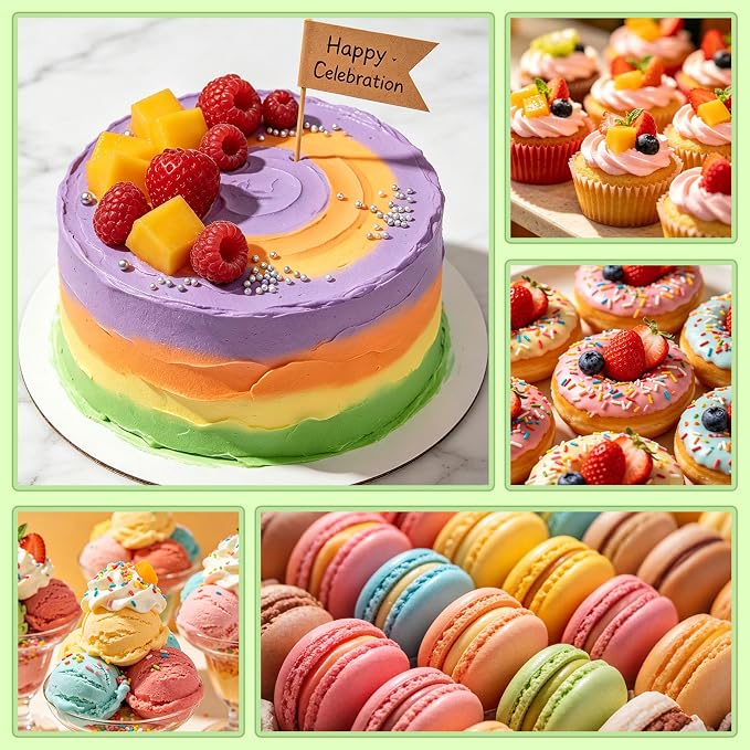 Natural Food Coloring - 20 Colors Artificial Dye Free Food Coloring | Pastel Plant Based Food Dye, Edible Paint for Cake Decorating, Buttercream Frosting, Cookie, Baking - 0.35 fl oz