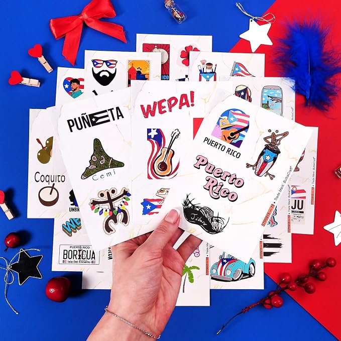 BulbaCraft Puerto Rico Stickers, Puerto Rican Stickers for Water Bottles and Laptop, Gifts for Women & Men