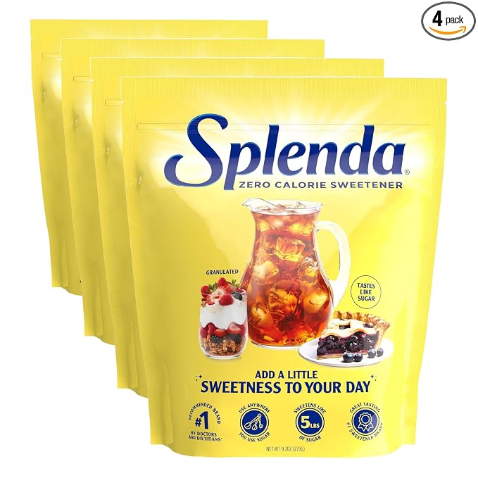 SPLENDA Zero Calorie Sweetener, Granulated Sugar Substitute, 9.7 Oz, (Pack of 4)