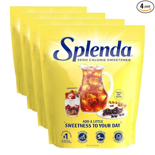 SPLENDA Zero Calorie Sweetener, Granulated Sugar Substitute, 9.7 Oz, (Pack of 4)