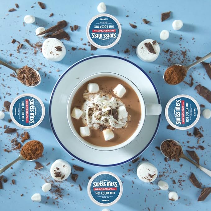 Swiss Miss Milk Chocolate Hot Cocoa, Keurig Single-Serve K-Cup Pods, 60 Count (6 Packs of 10)