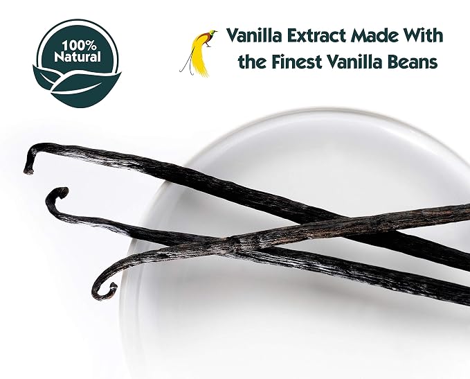 8 oz Pure Vanilla Extract - 100% Real Vanilla Extract - For Cooking, Drinks & Desserts - 100% Vegan, Sugar Free & Kosher - Non-GMO & Gluten-Free - Native Vanilla