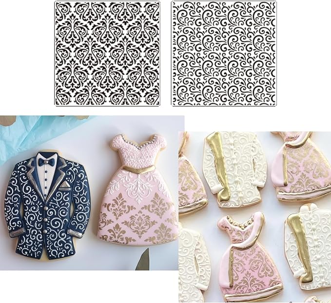 5.5Inch Reusable Fruit/Flowers/Bow/Geometric/Vintage Pattern Cookies Stencils for Baking, Royal Icing, Sugar Cookies, Art Cards Decorating Tools, DIY Art Crafts, Templates Painting, Home Decor