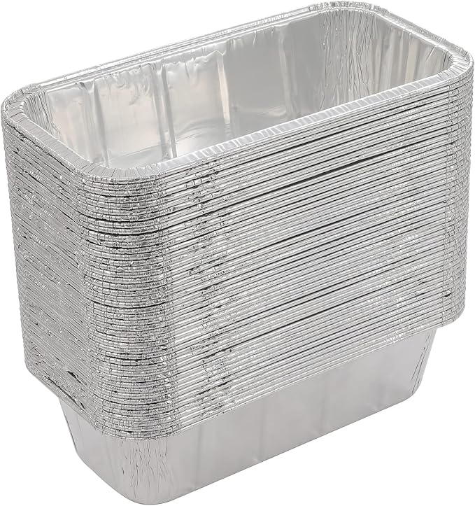 Waytiffer Loaf Pans [50 Pack] 2Lb Heavy Duty Disposable Aluminum Foil Premium Bread Tins Standard Size - 8.5" X 4.5" X 2.5" Perfect for Homemade Cakes & Breads