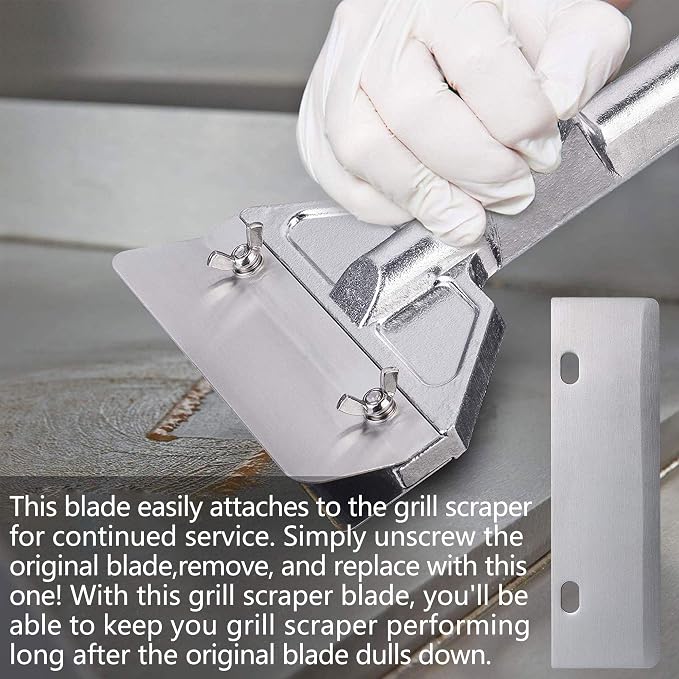 Grill Scrapers Blade Replacement Heavy Duty Rust Grill Blades Outdoor BBQ Tools & Accessories Blades (6 Pack)