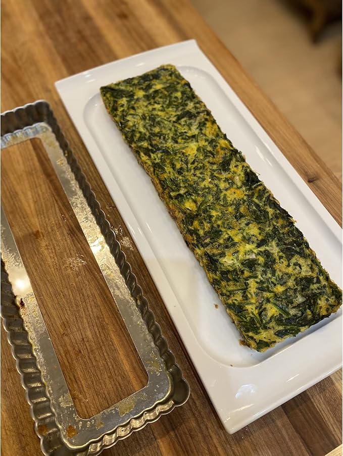 Fox Run 44531 Rectangular Tart Pan, 14.1 x 4.7 x 1 inch, Silver Stainless Steel with Removable Bottom, Large