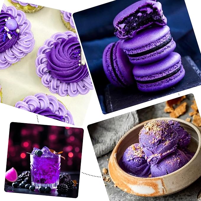 Food Coloring for Halloween - 240ml Liquid Vivid Food Coloring for Baking, Cake, Icing, Cookie, Fondant and Macaron - Tasteless Concentrated Food Color Dye for DIY Soap Making and Crafts (Purple)