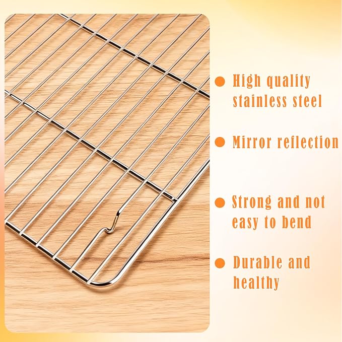 Stainless Steel Cooling & Baking Racks – Cookie Oven Rack & Bakers Rack for Kitchen, Home Baking, Cooking, Parties, Cookie,Dishwasher Safe, Compatible with Ninja MO201