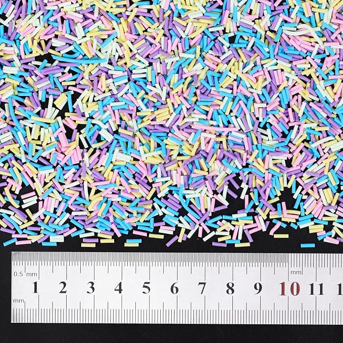 DIYASY 180g Fake Sprinkles, 6.35 oz Non-Edible Resin Sprinkles Faux Plastic Candy Sprinkle Polymer Clay Slices for Nail Art DIY Crafts Cake Phone Case (Multicolor B)