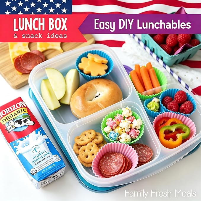 36 Pack Silicone Cupcake Liners Muffin Baking Cups Liners Reusable Non-Stick Cake Molds Sets Lunch Bento Box Dividers Accessories