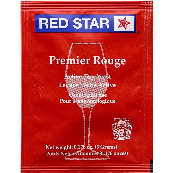 Red Star Premier Rouge Wine Yeast (10 Pack) - Great for Making Wine Cider Mead Kombucha at Home - 5 g Sachets - Saccharomyces cerevisiae - Sold by CAPYBARA Distributors Inc.