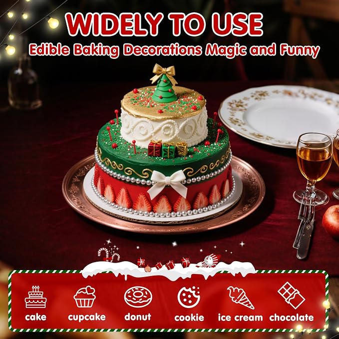 Edible Sanding Sugar Sprinkles,150g,Edible Red Green and White Sprinkle for Cake Decorating,Colored Crystals Sprinkle Mix for Cookies,Donuts,Ice Cream,Fondant Cake,Caramel Apples,Cupcakes Decoration Topper,Desserts,Wedding Birthday Party Supplies
