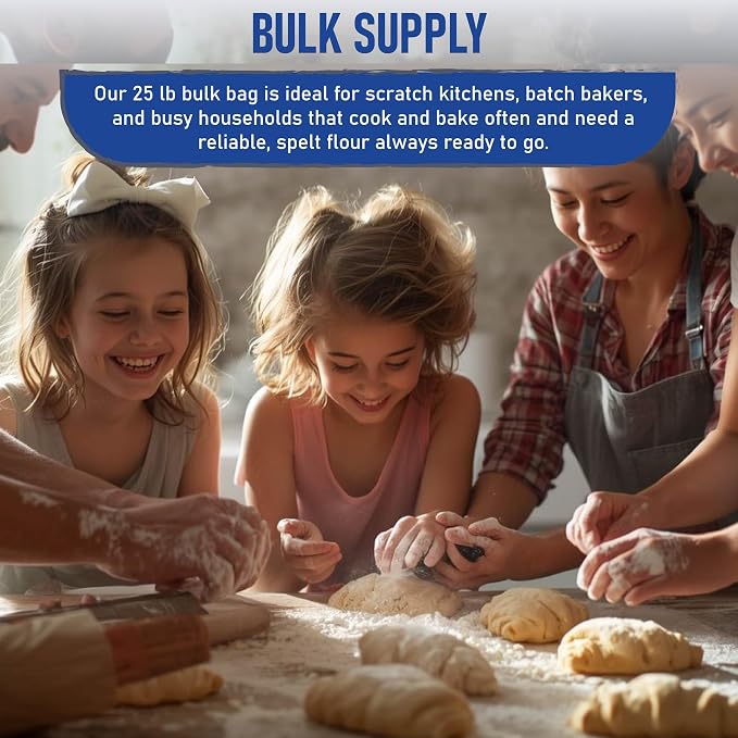 Great River Milling Organic Spelt Flour | Whole Grain Ancient Wheat Flour | USDA Organic, Non-GMO, Kosher | High Fiber, Mild Flavor | Ideal for Baking Breads, Muffins & More | 25 Lb (Pack of 1)