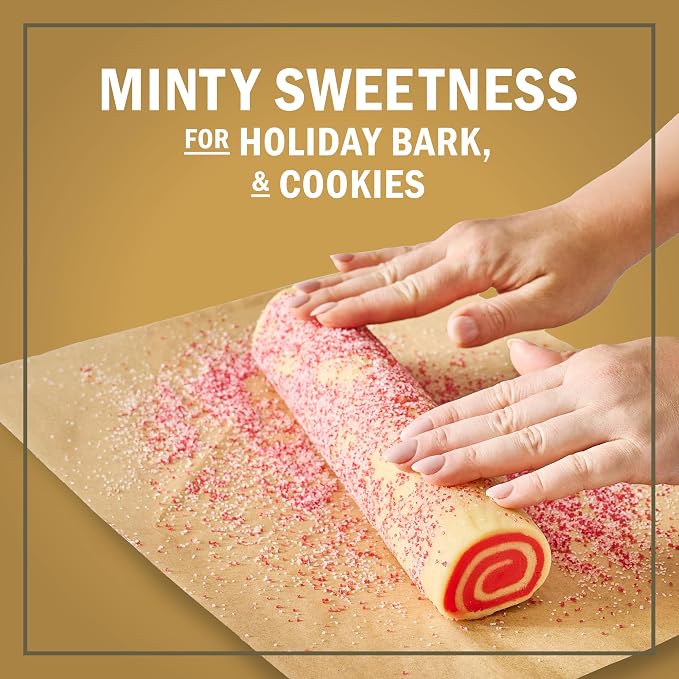 McCormick Finishing Sugar, Candy Cane, Limited Edition, Sweet Peppermint, Iconic Holiday Flavor, For Hot Chocolate, Chocolate Fudge, Bark, Cocktails, and More, 3.81 oz (Pack of 2)