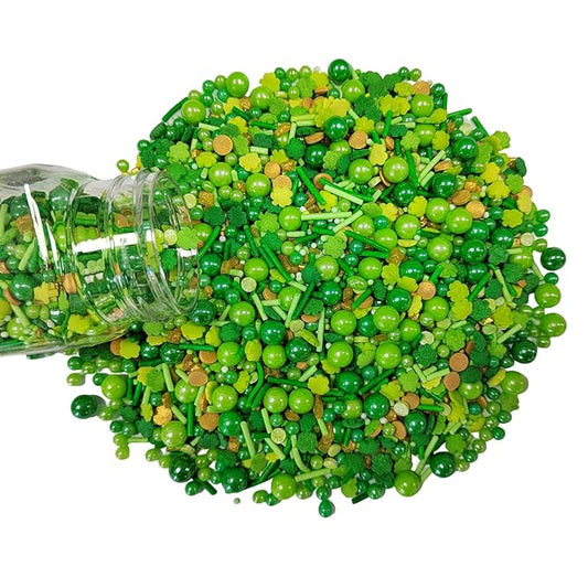 Eastron St Patrick's Day Edible Green Jimmies Sprinkles Mix Cake Decorations Baking Ice Cream Cookies Cupcake Topper 3.35Oz