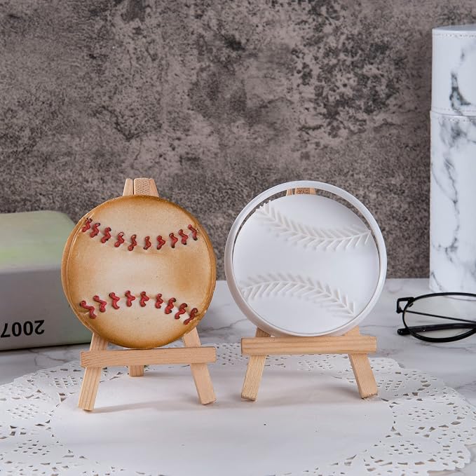 Mostop Baseball Cookie Cutter with Stampers, 3D Sports Cookie Cutter Set, Cake Decoration Tools Birthday Party Supplies Favors